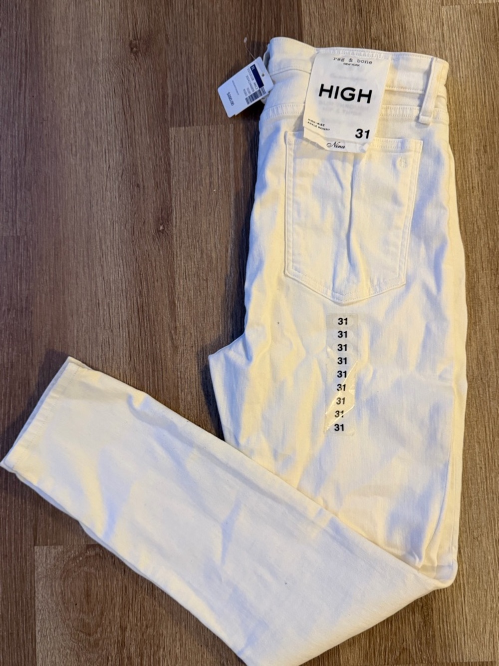 rag & bone White High-Rise Ankle Skinny Jeans